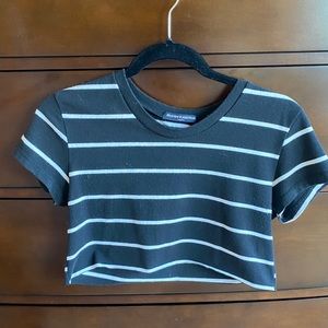 cropped brandy melville striped tee